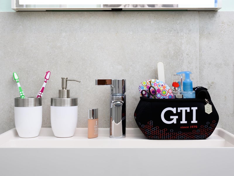 BRISA VW Collection - Volkswagen Neoprene Universal Makeup Cosmetics Toiletry Travel Pharmacy Bag in GTI Design (Hexagon/Black/Small) - Image 5